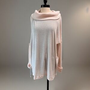 We The Free‎ Juicy Cowl Neck Sweater Women's L Thermal Pink Cozy Knit
